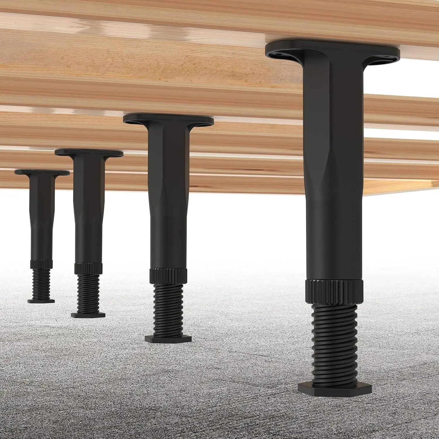

4 Pcs (8.3""-14.5"") Adjustable Bed Frame Support Legs, Frame Center Slats Heavy Support Leg,Durable Furniture Suport Legs For