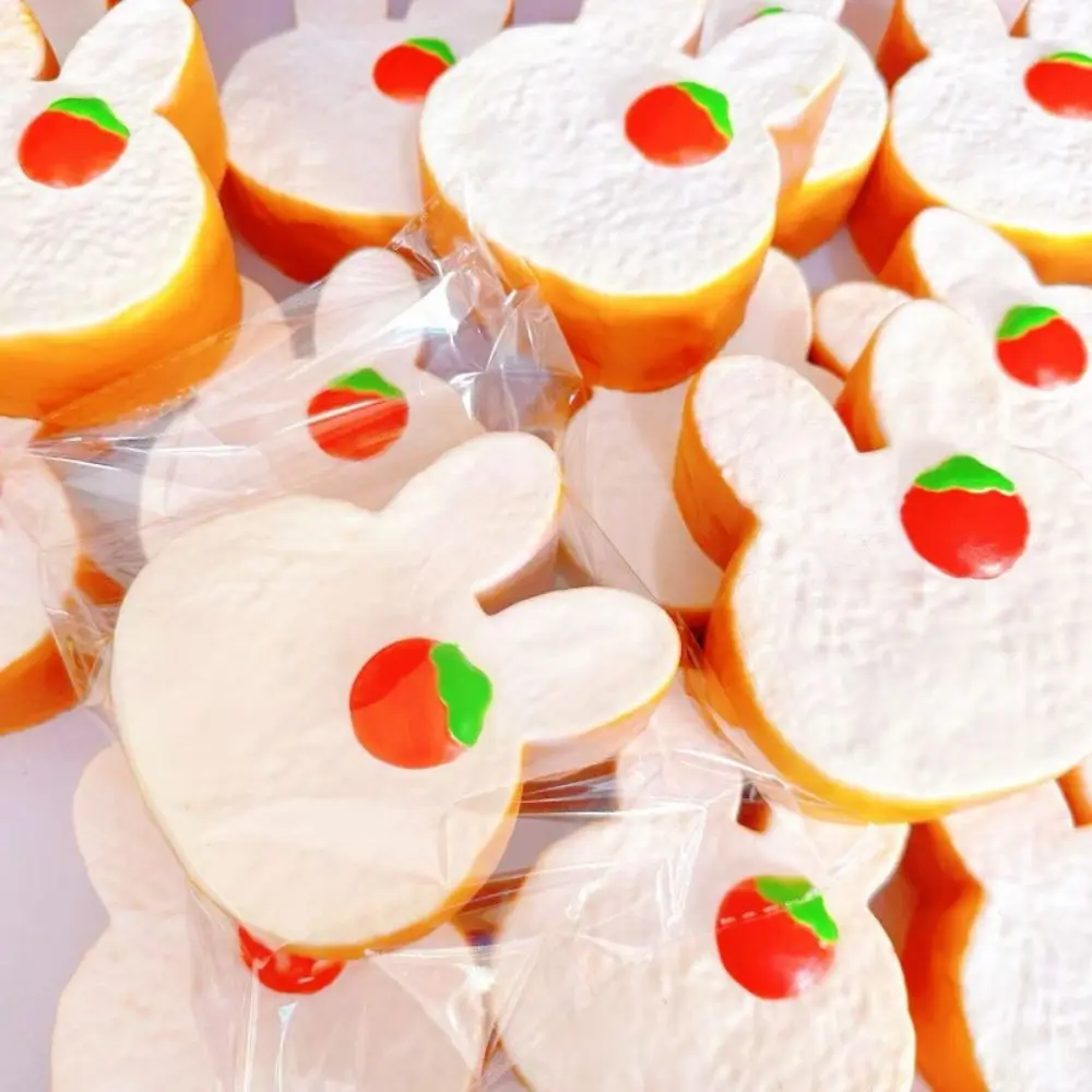 Cartoon Rabbit Bread Squeeze Toy Slow Rising Hand Relax Bunny Toast Crunch Red Strawberries Soft Texture Rabbit Toast Pincher