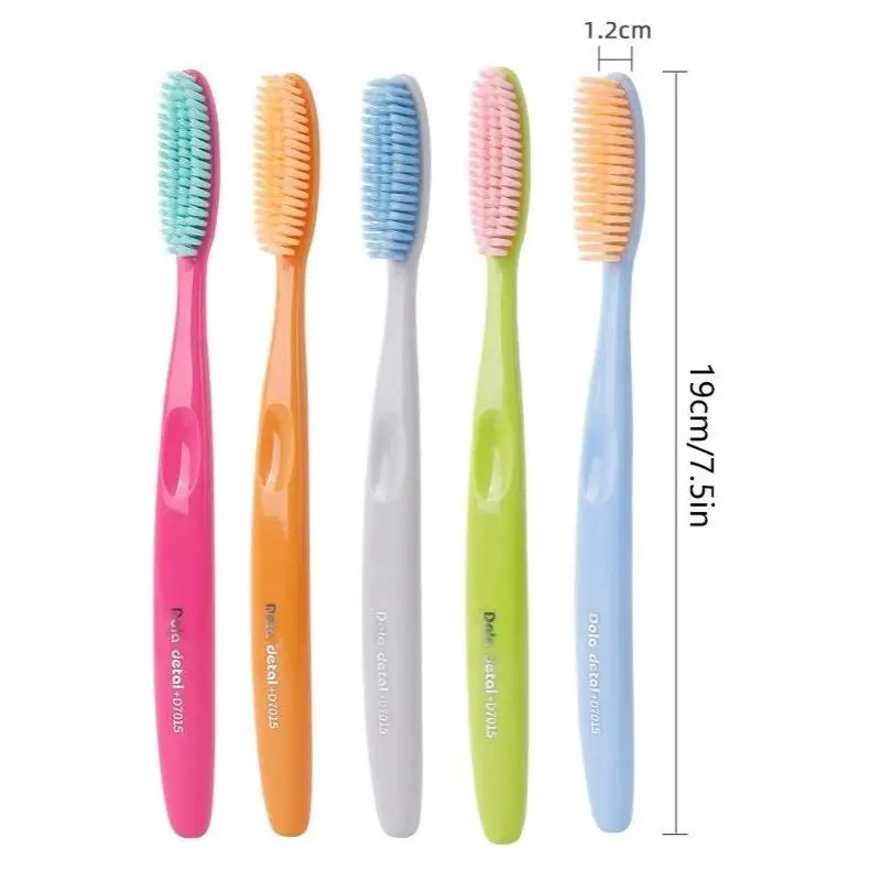 Adult Toothbrush Heads 5 Pack Soft Bristle Extended Widened Individual Wrapped for Outdoor Camping Oral Hygiene Use