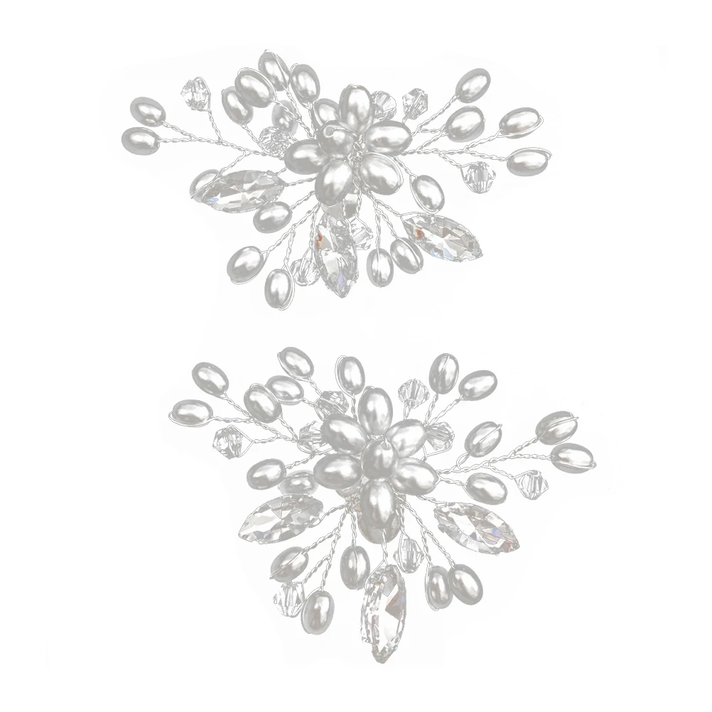 

Pearl Rhinestone Shoe Buckle Bride Decorative Buckles Clips DIY Crystal Slipper