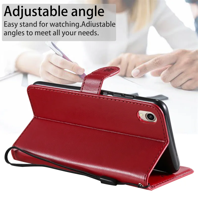 حافظة لهاتف VIVO Y1S Y90 Y91C غطاء هاتف من جلد البولي يوريثان قابل للطي