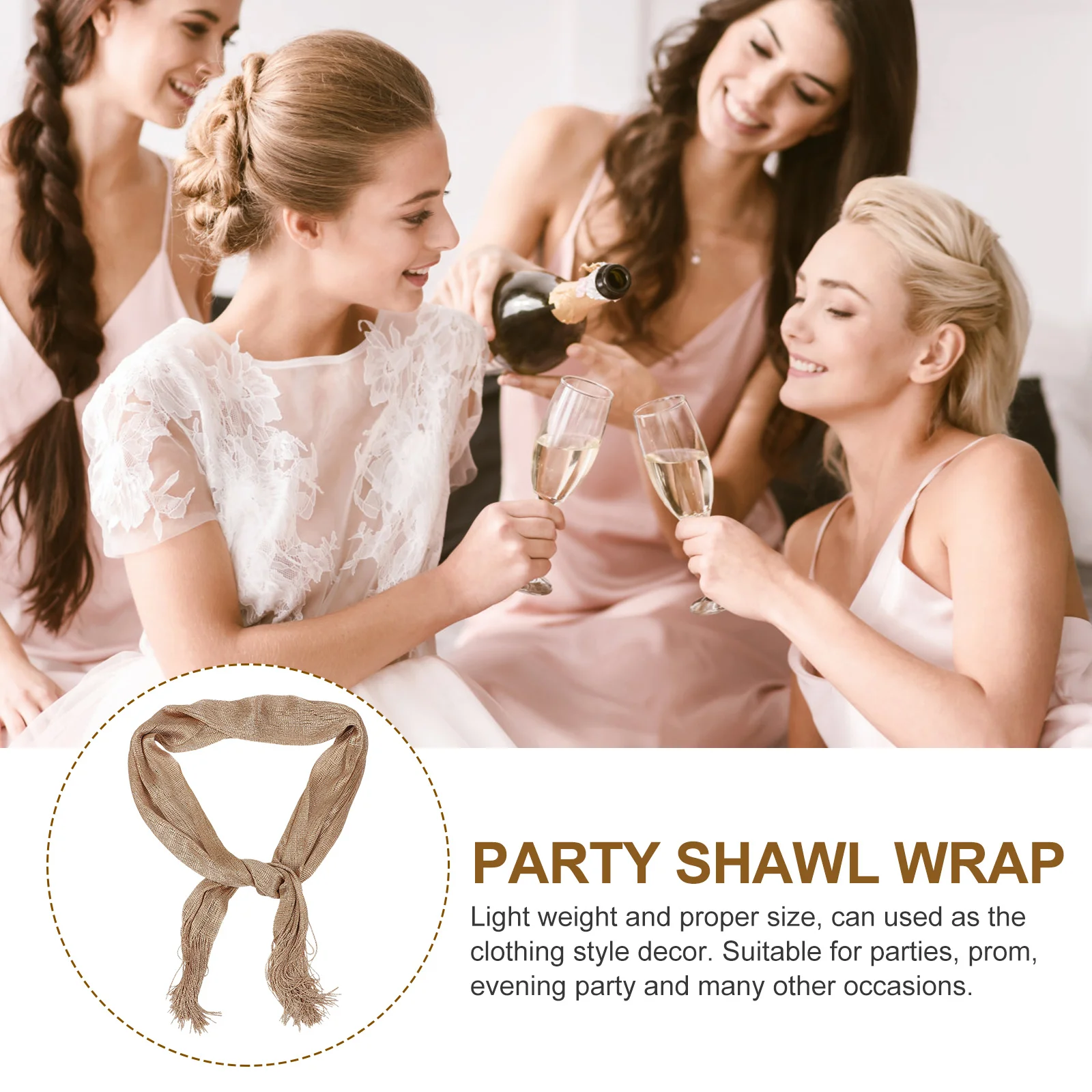 

Wedding Wrap Shawl For Women Prom Dresses Party Fringe Cover Up Lightweight Shawl Wrap Evening Dress Scarf Accessory