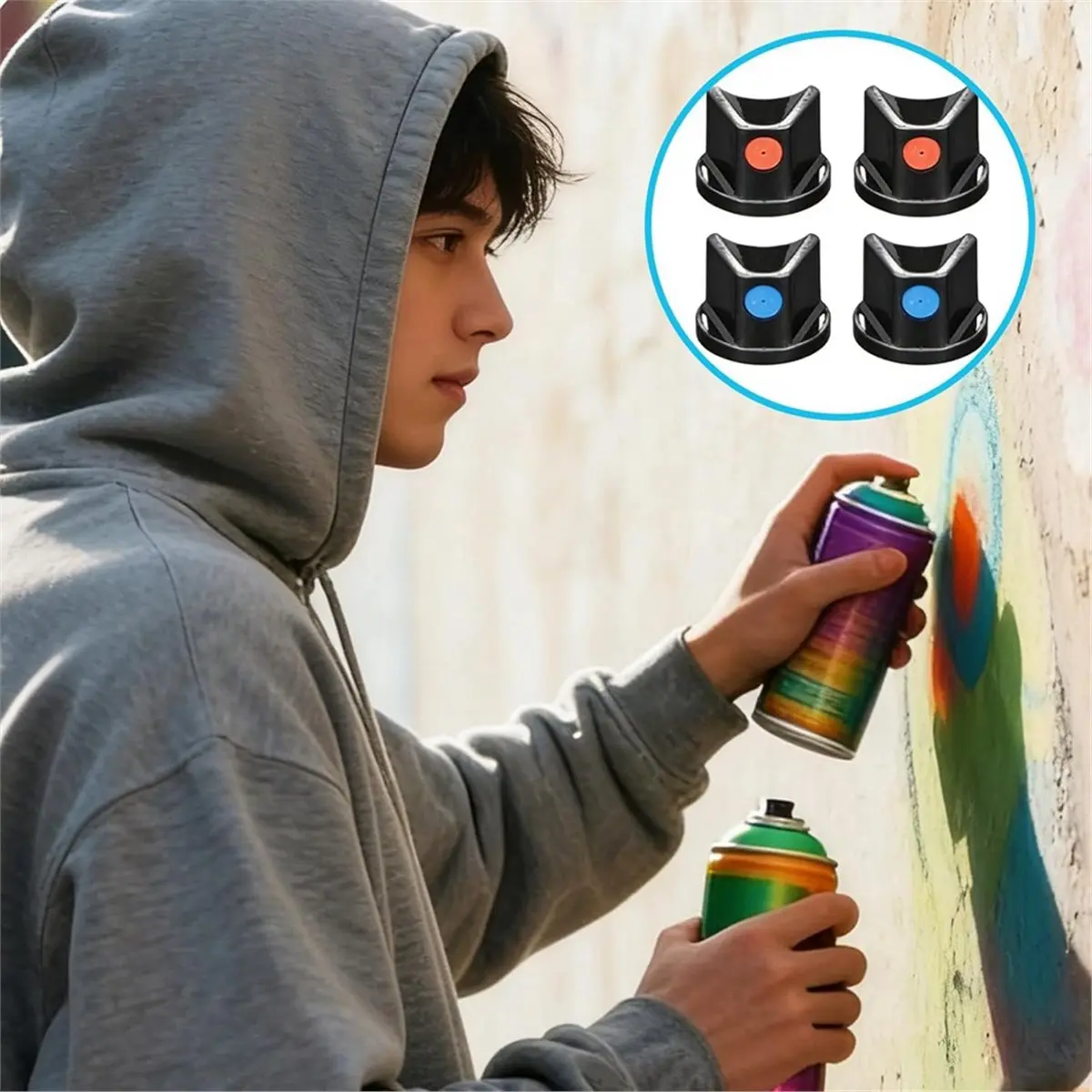 Multi-use Gear 20Pcs SprayCan Nozzle Kit Assorted Caps and Tips for Standard Sprays Paint Cans Including Graffiti Fat Caps Skinn