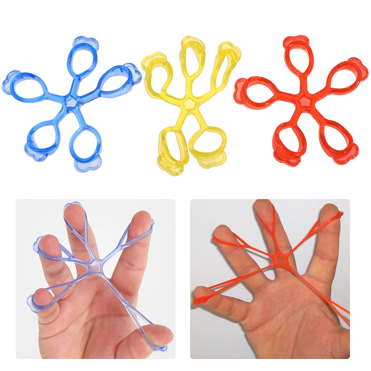 

Guitar Accessories 3Pcs Finger Exerciser Tension Hand Trainer For Musicians Rehabilitation Physical Exercise Yellow Red