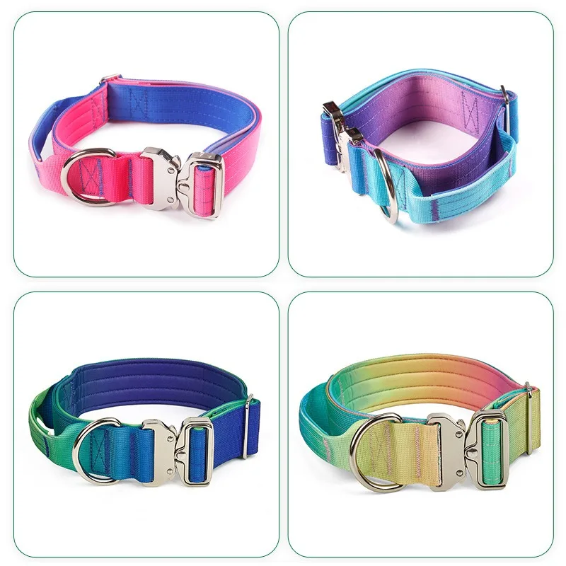 Collar gradual change color explosion-proof, large dog pet supplies collar dog chain S/M/L
