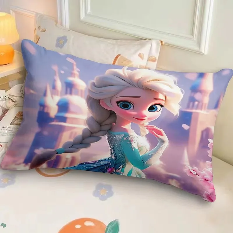 Frozen Elsa creatieve cartoon schattige Q-versie bedrukt girly hart thuis slaapkamer studentenslaapzaal rechthoekige kussensloop decoratie