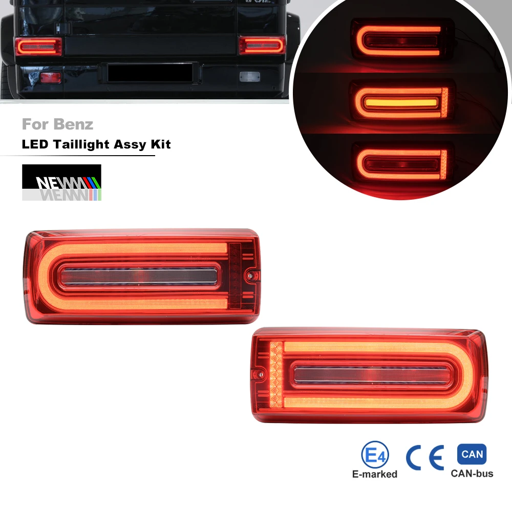 For Benz W463 G-Class G55 AMG 1990-2018 Dynamic Turn Signals Led Taillight Assembly Kit Rear Bumper Brake Parking Running Lamp