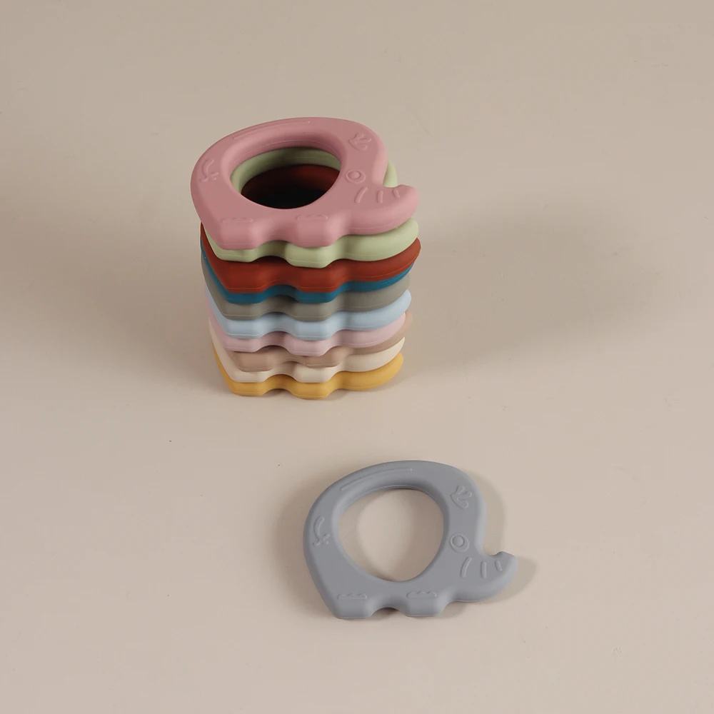 Cute Elephant Baby Teether, Food Grade Silicone Soft Chew Toy for Toddler Teething Relief
