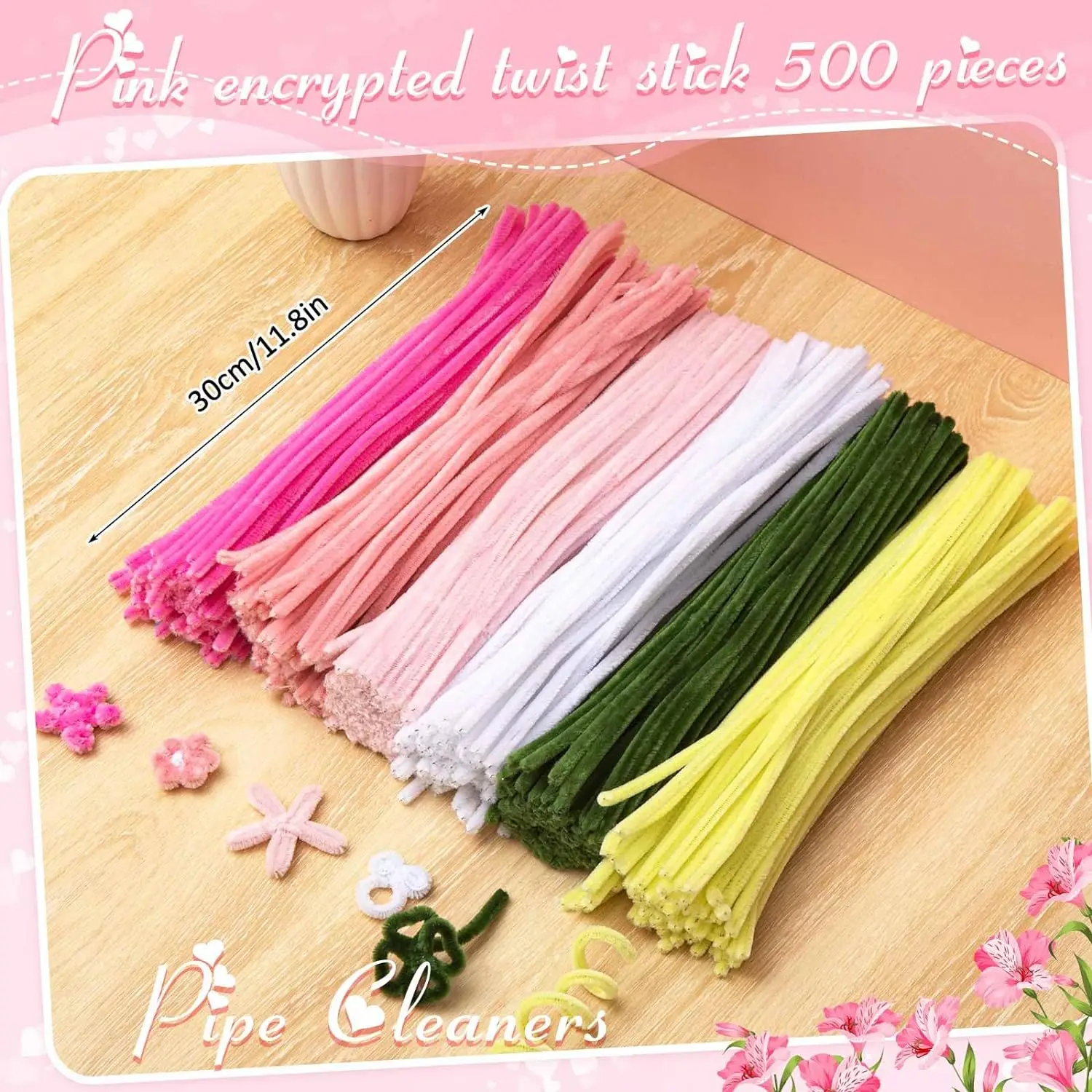 500/600 Pieces Pipe Cleaners Chenille Stems 12 Inch Craft Supplies Bulk for DIY Art and Craft Projects Creative Gift