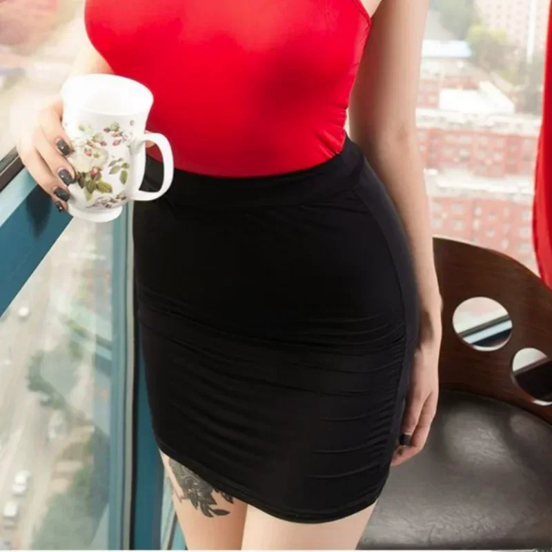 New High Wiast See Through Sexy Short Skirts White Black Wrap Long Tight Pencil Mini Skirt for Women Plus Size Clothing