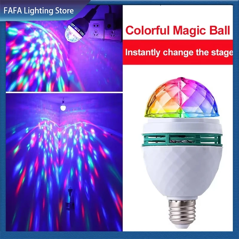 

Disco Light Rotating RGB Party Lamp Multicolor Magic Ball Light Bulb Stage Light Effect for Birthday Party Club Bar KTV Christma