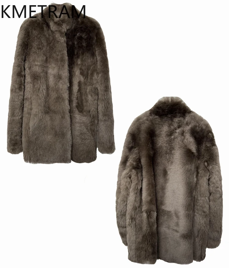 천연 양털 양피 양면 퍼 재킷 여성 고급 겨울 따뜻한 스탠드 칼라 리얼 퍼 코트 여성 의류 2025