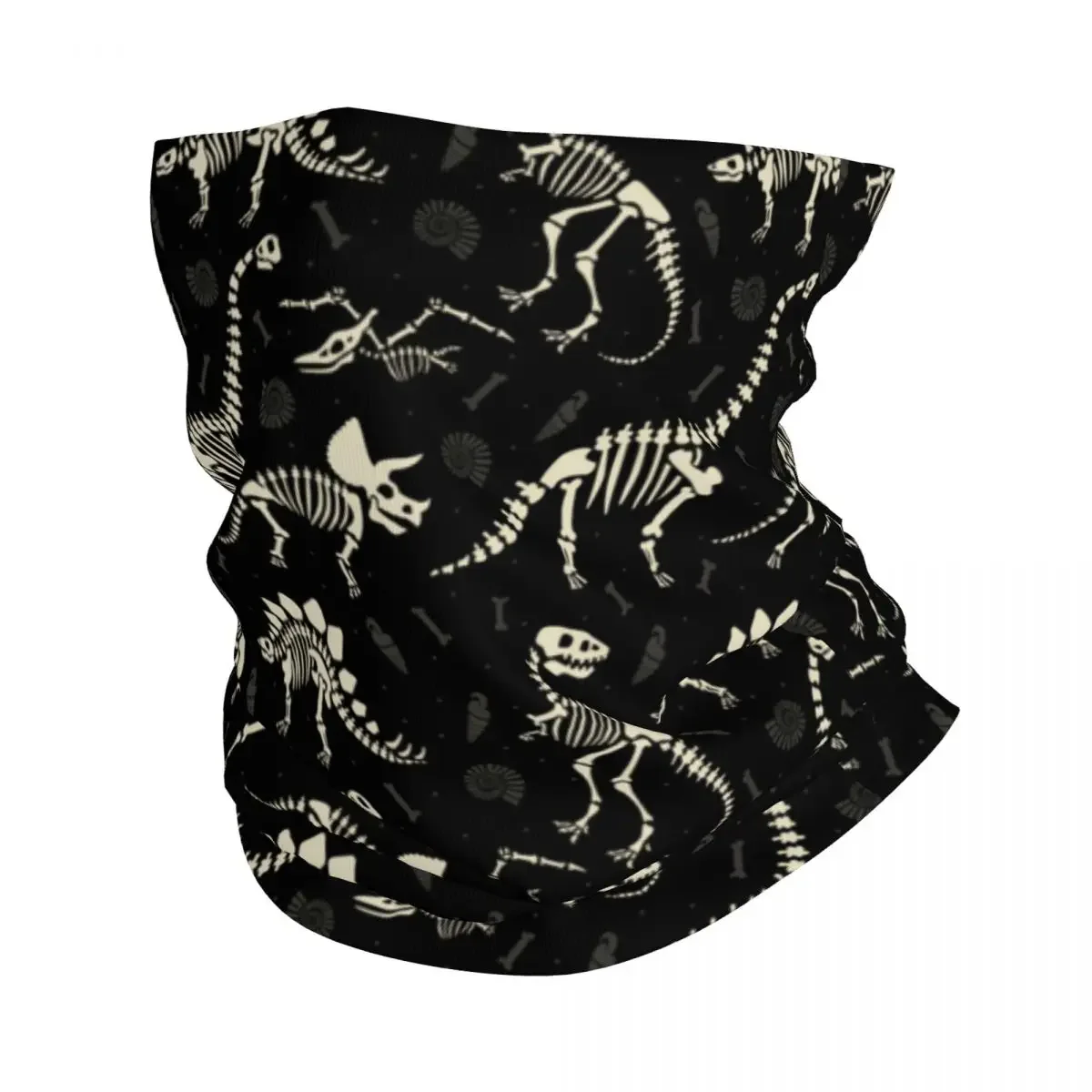 Dinosaur Print Bandana Winter Neck Warmer Men Windproof Wrap Face Scarf for Ski Gaiter Headband