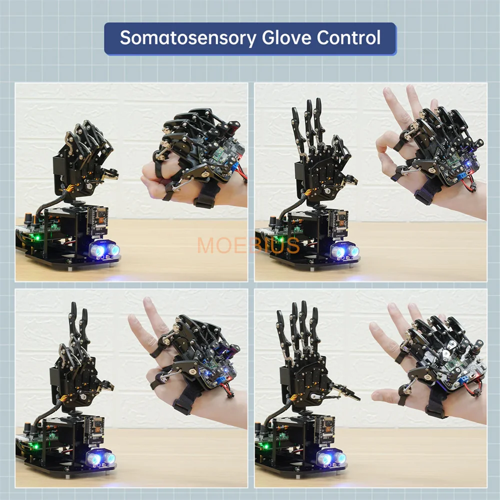 Hiwonder Uhand Uno Ai Bionische Robot Handondersteuning Somatosensorische Controle Arduino Programma Open Source