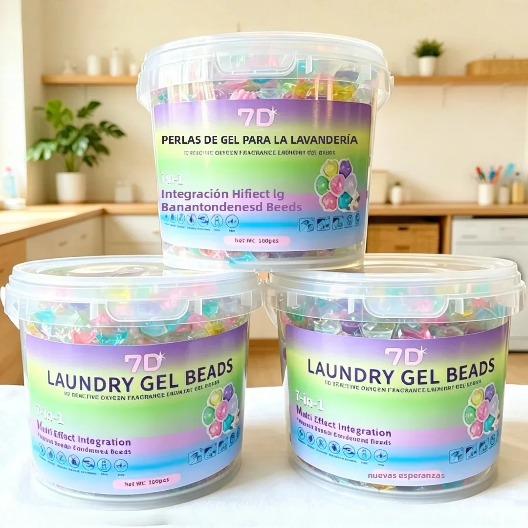 Perlas de Gel para Lavandería 7 en 1, Paquete Familiar de 100/200 Unidades, Detergente para Ropa con Eliminación de Bacterias y Ácaros, Color