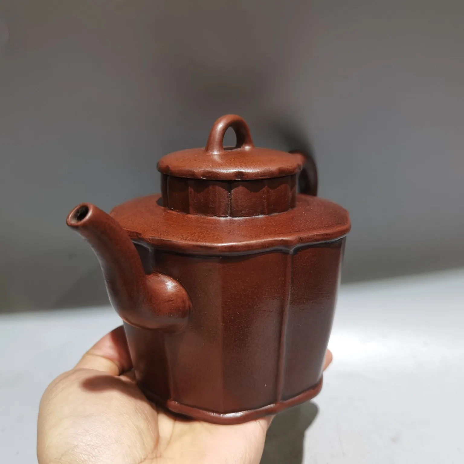 Purple teapot Yixing Purple Clay Teapot Six sided pot Muscle patterned teapot electric kettle Shape pot Kettle Teapot