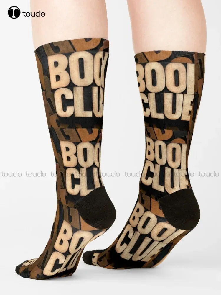 Book Club Socks White Socks Fashion Creative Leisure Funny Art Abstract Oil Painting Socks Comfortable Best Girls Sports 1Pair