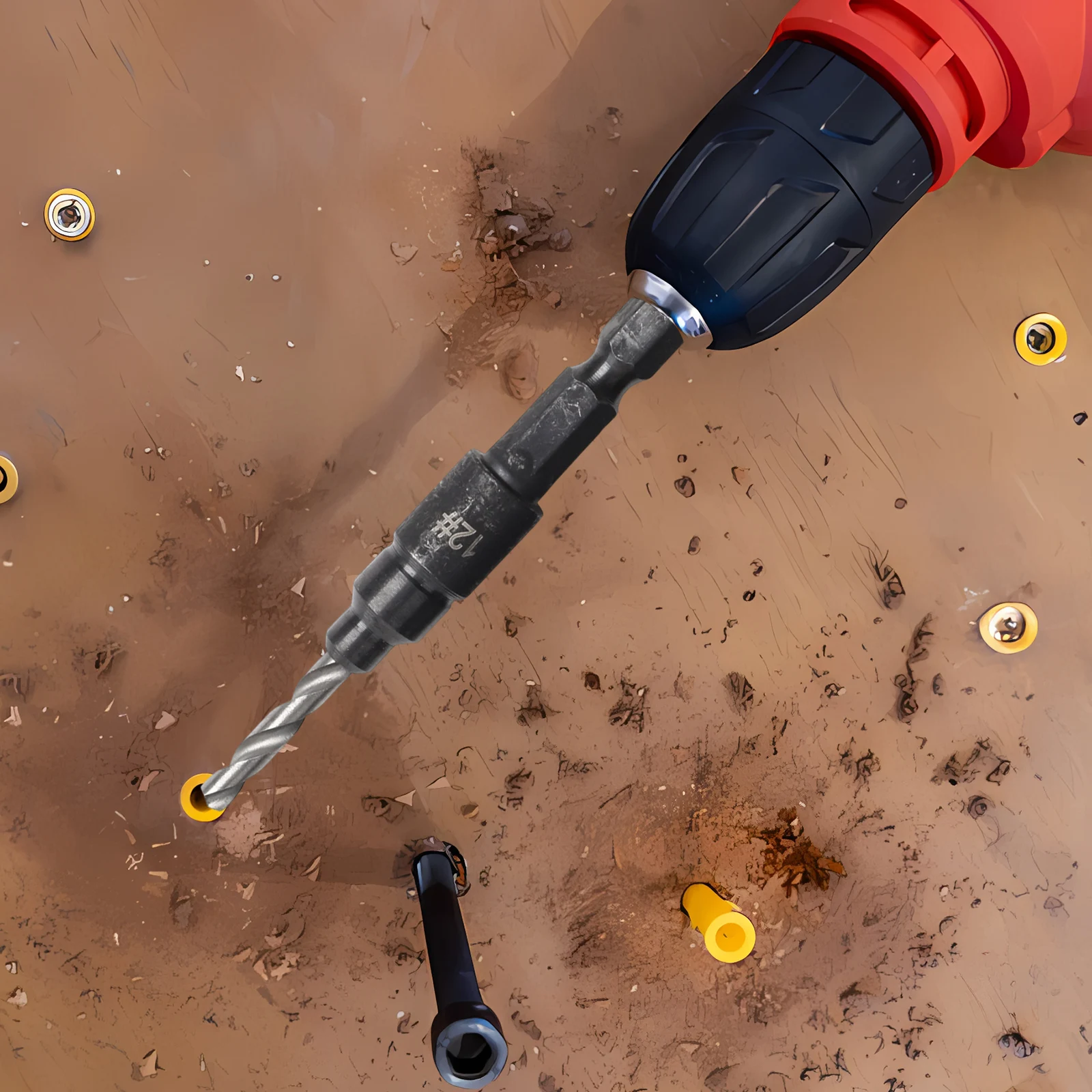 For Wood Screws Adjustable Depth Drill Drill Bit Set For DIY Projects Drill Bit Limit Ring Set Hexagonal Wrench