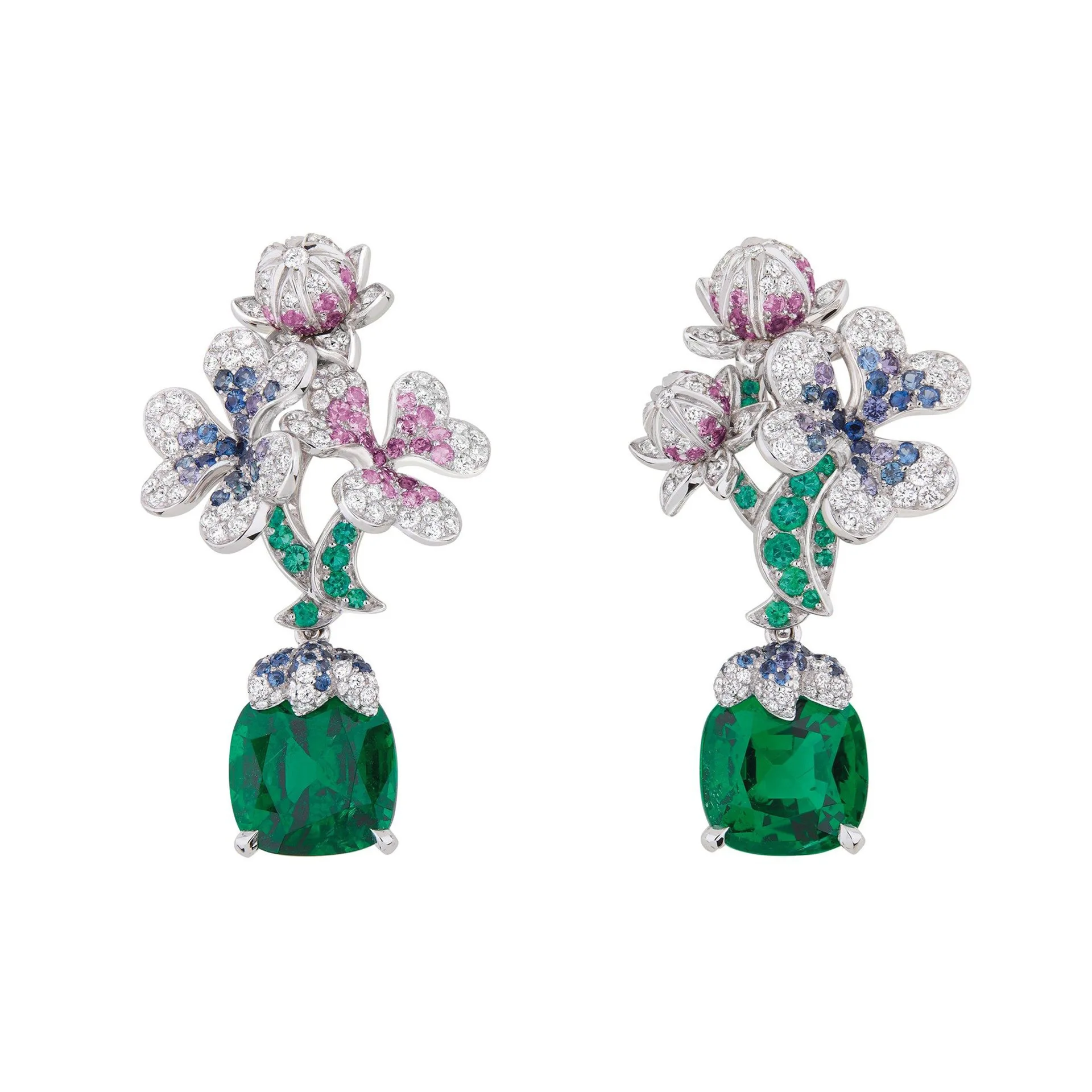 

Серьги-подвески с цветочным дизайном, искусственный изумруд, серебро 925 пробы, роскошные ювелирные изделия для женщин, для вечерних мероприятий