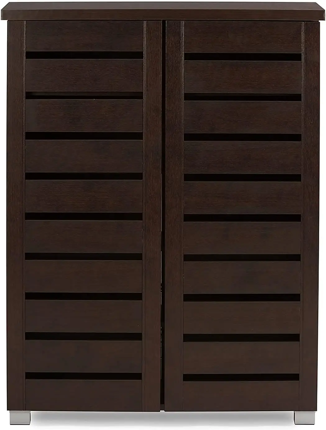 Wholesale Interiors  Studio  Modern and Contemporary 2-Door Dark Brown Wooden Entryway Shoes Storage Cabinet,