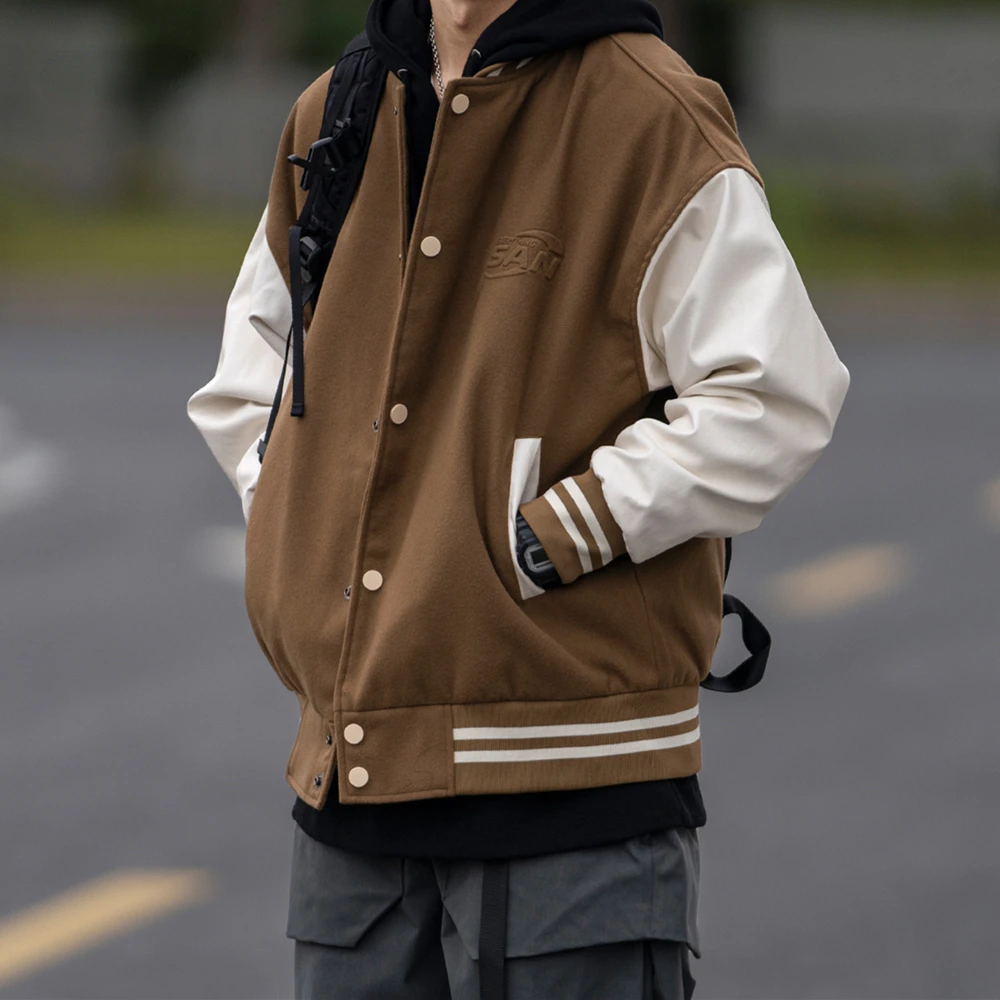 

Plus Size Streetwear Vintage Baseball Uniform Korean Hip Hop Oversized Patchwork Jacket Men Clothing Harajuku Coats