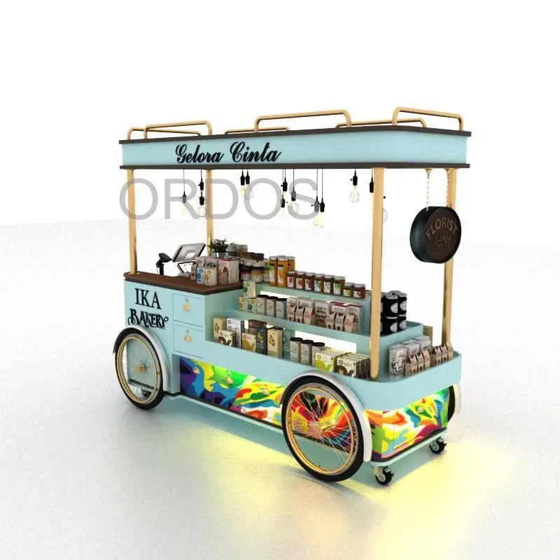 New design hot sale shopping mall decoration food cart selling booth sales stall kiosk for sale