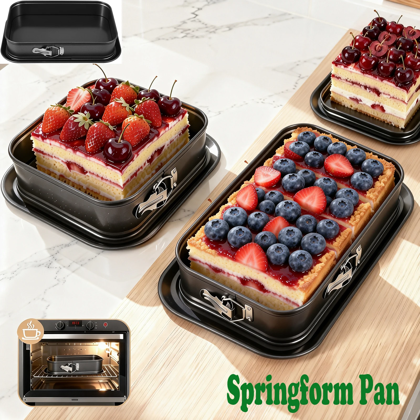 

Фотосковорода, антипригарная металлическая форма для выпечки, квадратная/прямоугольная форма для изготовления тортов, сковорода для домашней кухни, для выпечки чизкейков своими руками