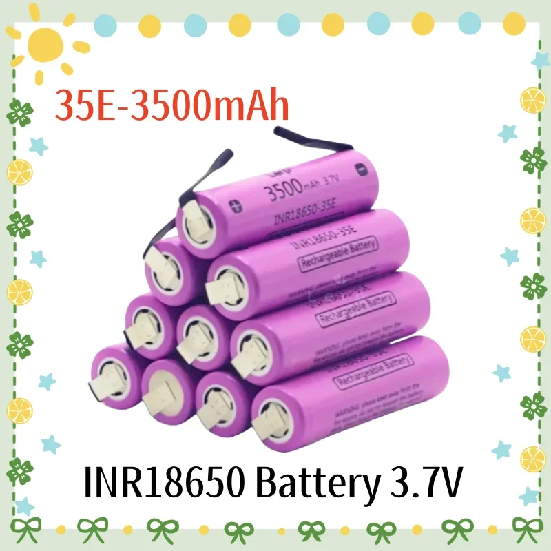 18650 35E Dot Chip Lithium-Ionen-Akku 3,7V 3500mAh Wiederaufladbar Hochleistungs-Entladung 20A Hochstrom DIY Nickelstreifen