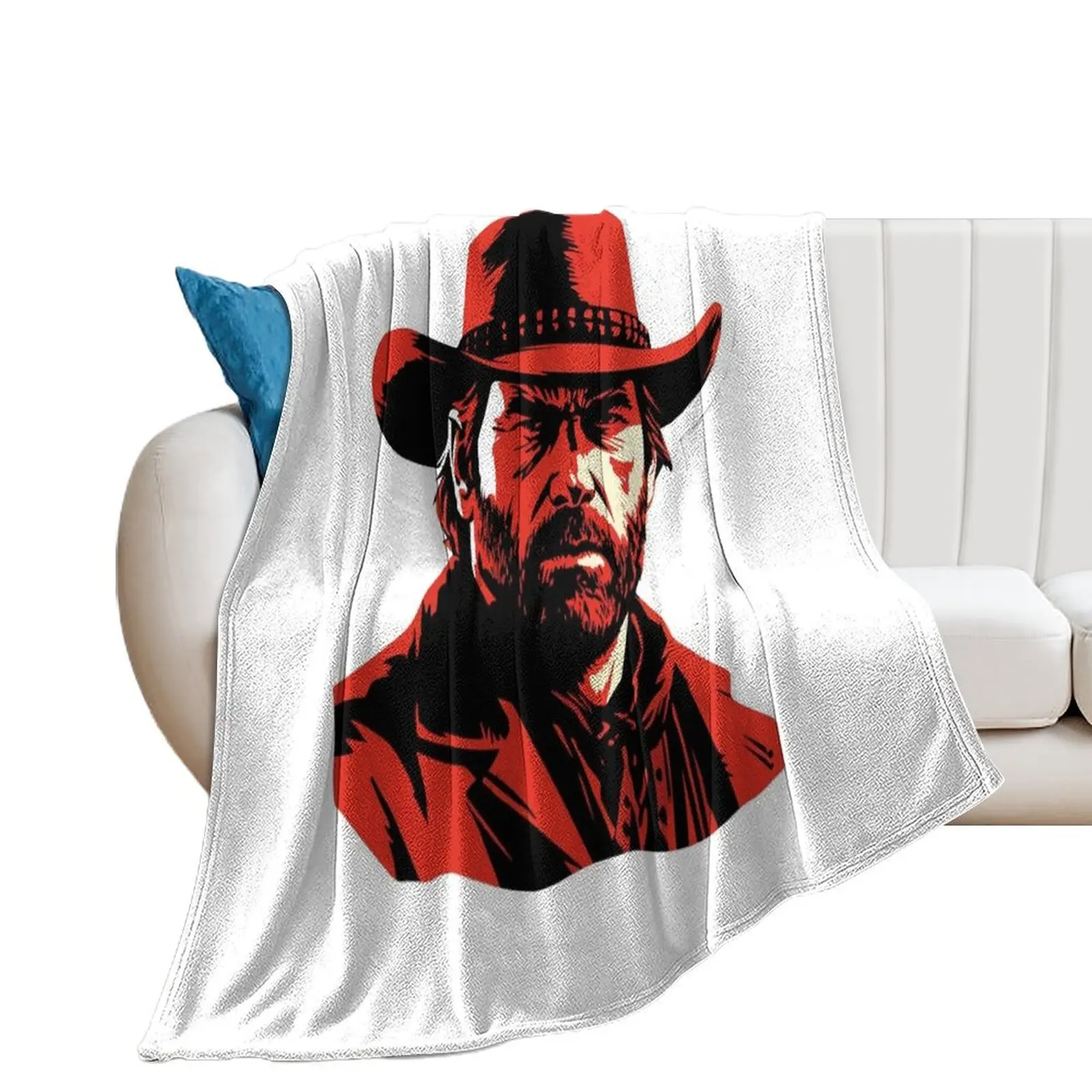 Red dead redemption 2 Throw Blanket Luxury Designer Bed linens Furry Decorative Sofa Blankets