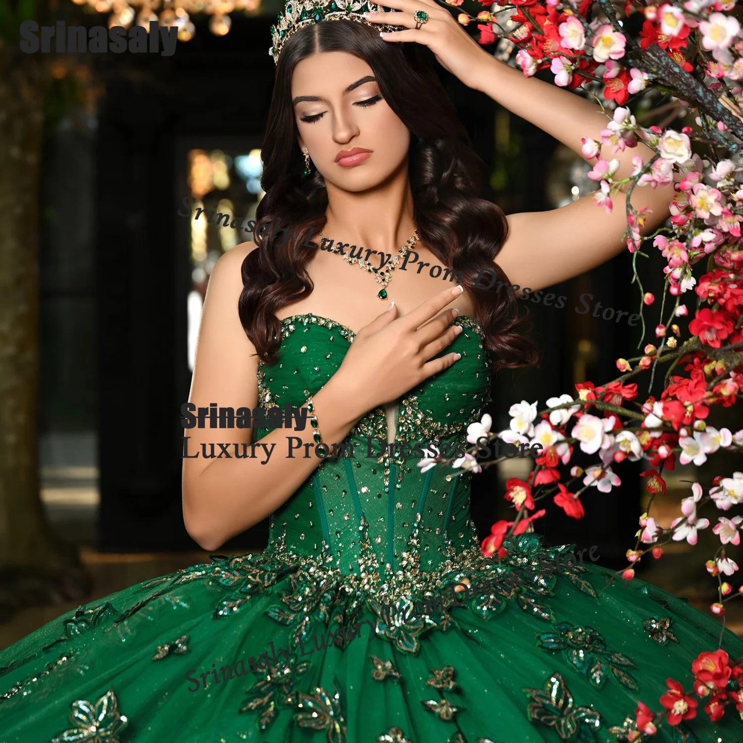 Princess Handmade Ball Gown Quinceanera Dresses Customized Crystal Jewelry Birthday Sweet 16 Gowns Appliques Vestidos De 15 Años view 3