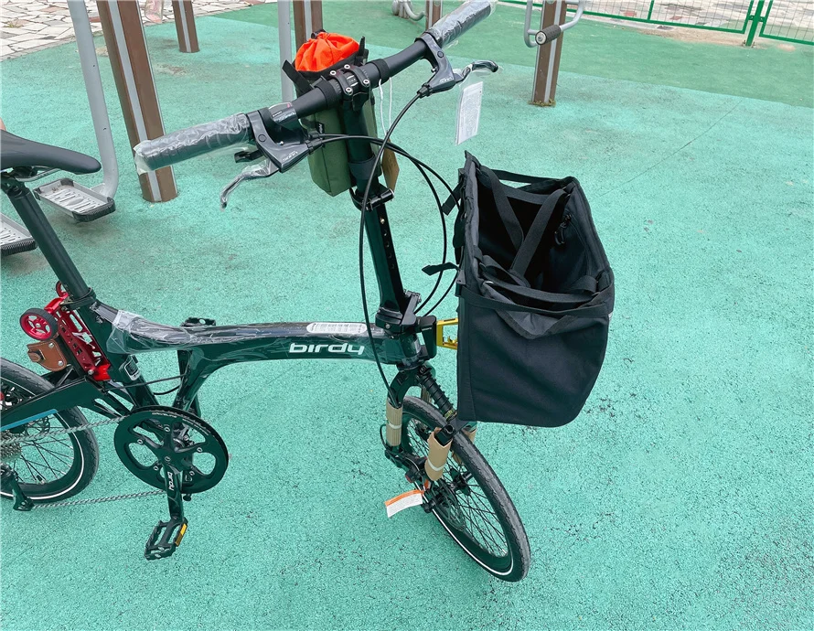 Folding Bike Front Bags & Panniers Use For Brompton Birdy Basket Bag With Waterproof Cover Aluminum Mount