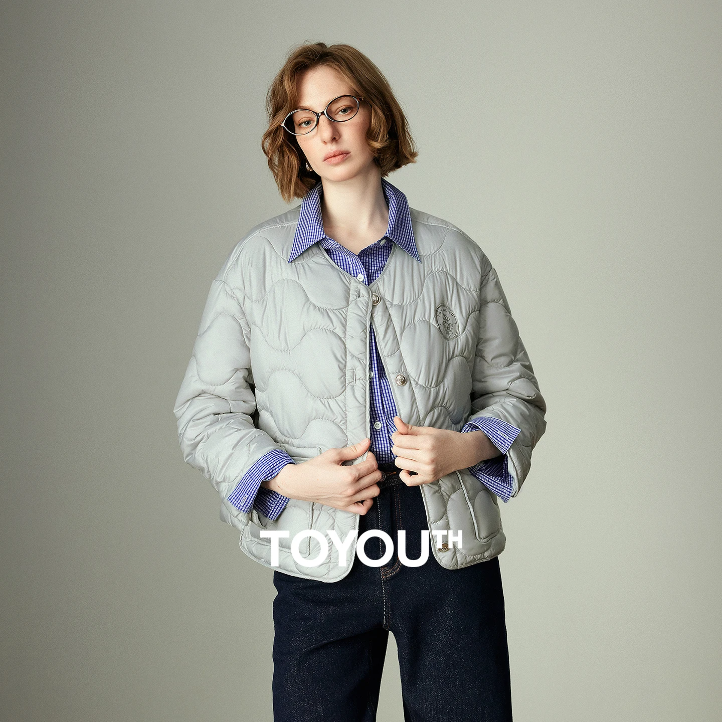 

TOYOUTH Women Cotton Coats 2025 Winter New Antibacterial & Antistatic Crew Neck Loose Far-infrared Heating Cotton Outerwear