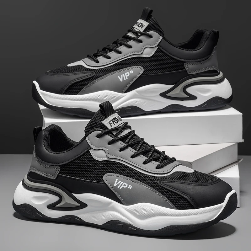 Men's Lightweight Casual Racing Sports Shoes Non-Slip Soft-Sole Outdoor Running Sneakers for Students Four Seasons Speed Sneaker