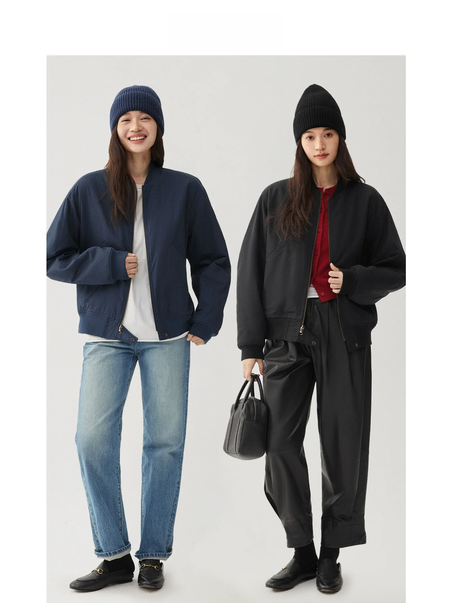 

Mincollection Dual-Wear Baseball Collar Cotton Jaet Vintage Sle ex Reverse-Sided Coat Simple Commute Nylon Fabric