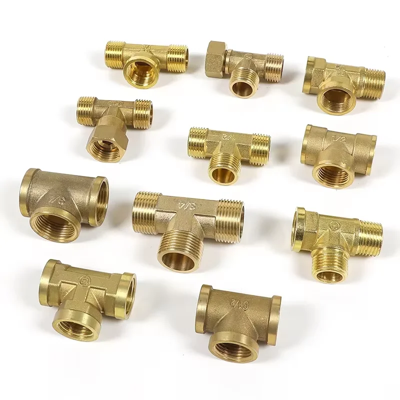 1/4 IN tee three joints 1/8 IN 3/8 IN three outer teeth inner and outer wire G1 /4 reducer brass pneumatic mechanical parts