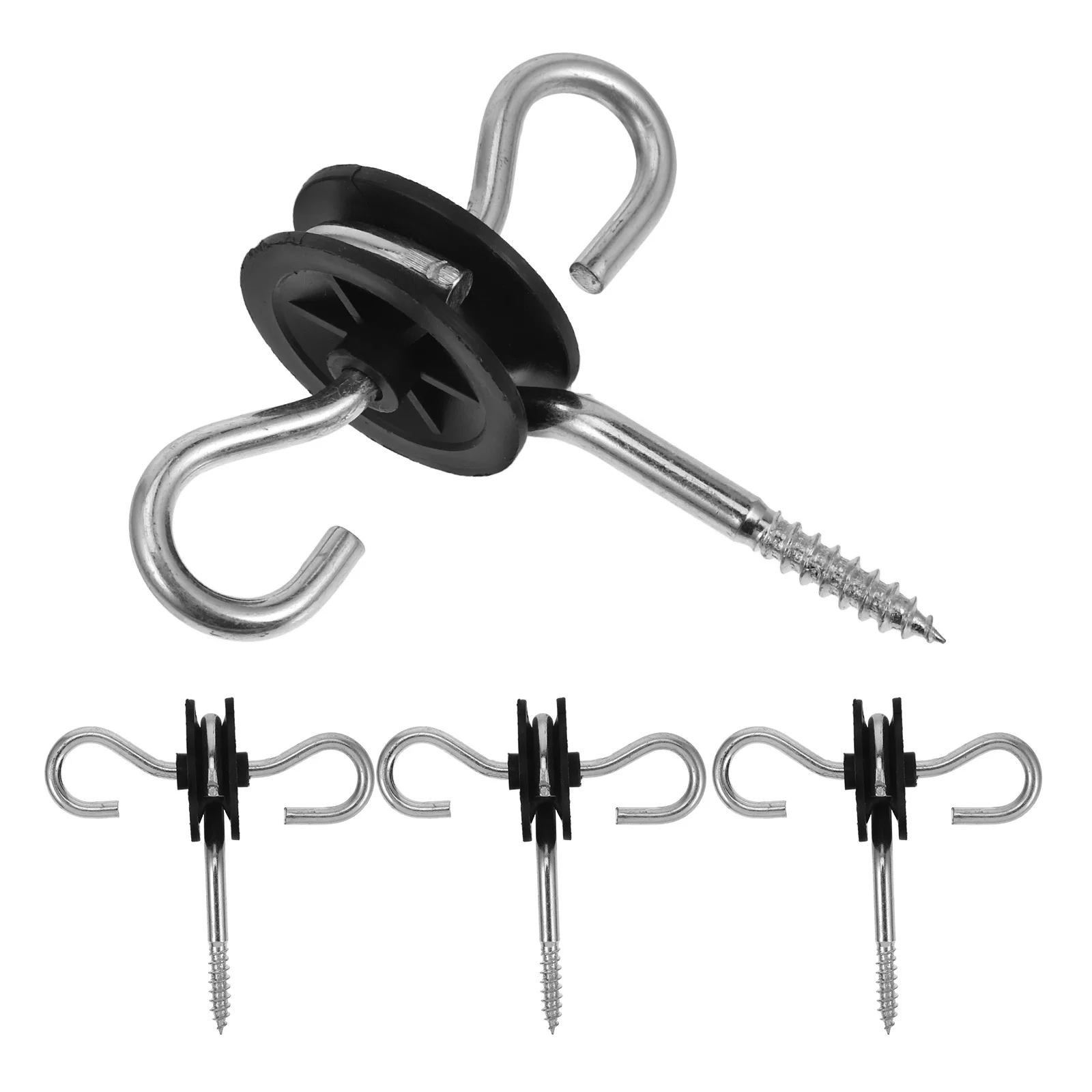 

4pcs Electric Fence Accessories Screw-In Insulator For Wood Posts Farm Ranch Cattle Garden Fencing Dual Hook Connection