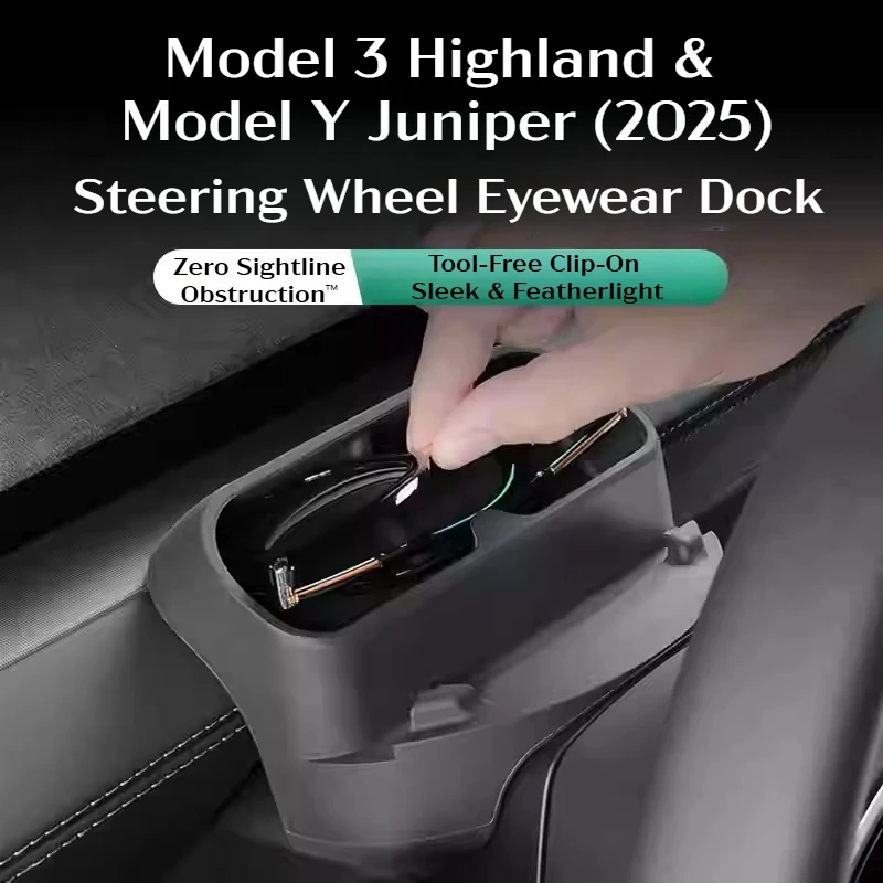 

For New Tesla Model Y Launch Juniper 2025 Model 3+ Highland 2024 Steering Wheel Silicone SunGlasses Case Mobile Phone Holder