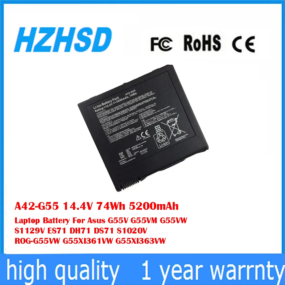

A42-G55 14.4V 74Wh 5200mAh Laptop Battery For Asus G55V G55VM G55VW S1129V ES71 DH71 DS71 S1020V ROG-G55VW G55XI361VW G55XI363VW