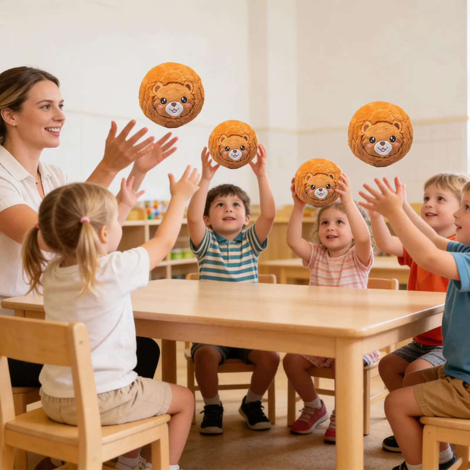 20cm Indoor Soccer Ball Plush Elastic Learning Interactive Soft Soccer Ball For Inside House For Kids Home Living Room Bedroom