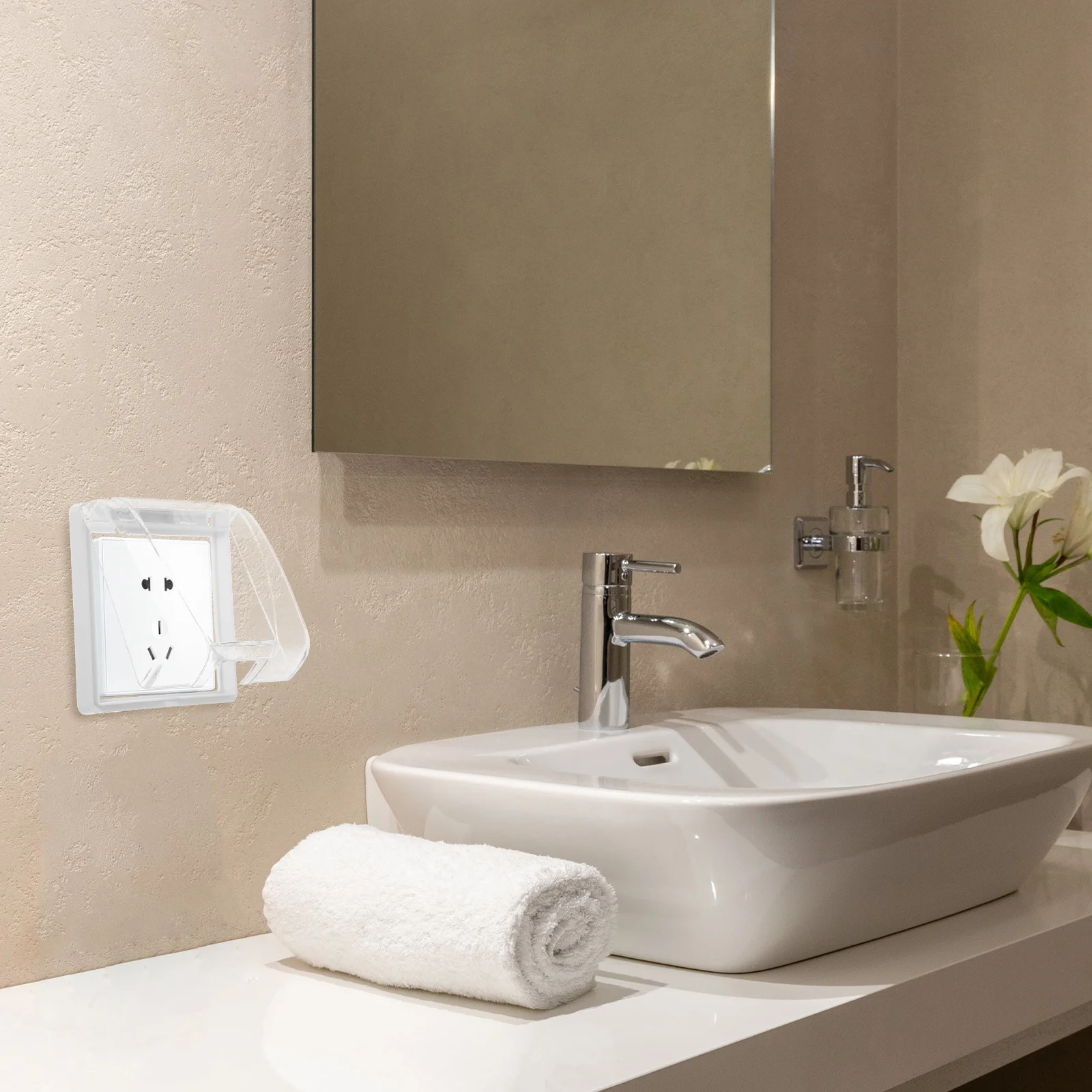 

Weatherproof Socket Covers 86 Type Clear Waterproof Bathroom Wall Protectors Splashresistant Transparent Design Easy