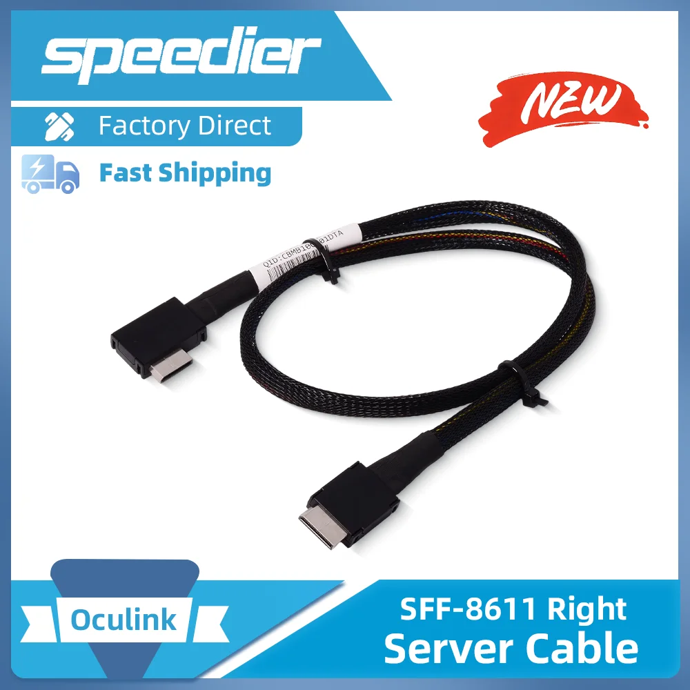 

2025 NEW Oculink Adapter Cable Left Right Angled SFF-8611 Server Array Card Motherboard Backplane Connection Data Cable