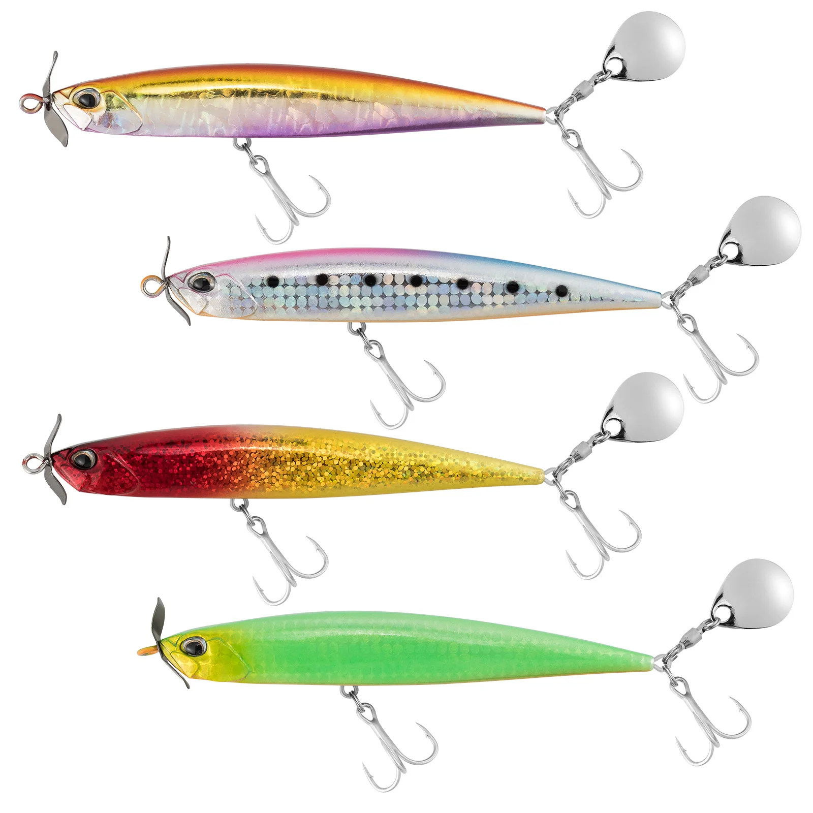 

Fishing Lure Minnow Saltwater 27g Spinning Jerkbait Spy Bait Surf Fishing Treble Hook Sinking Long Cast for Bass Walleye Striper