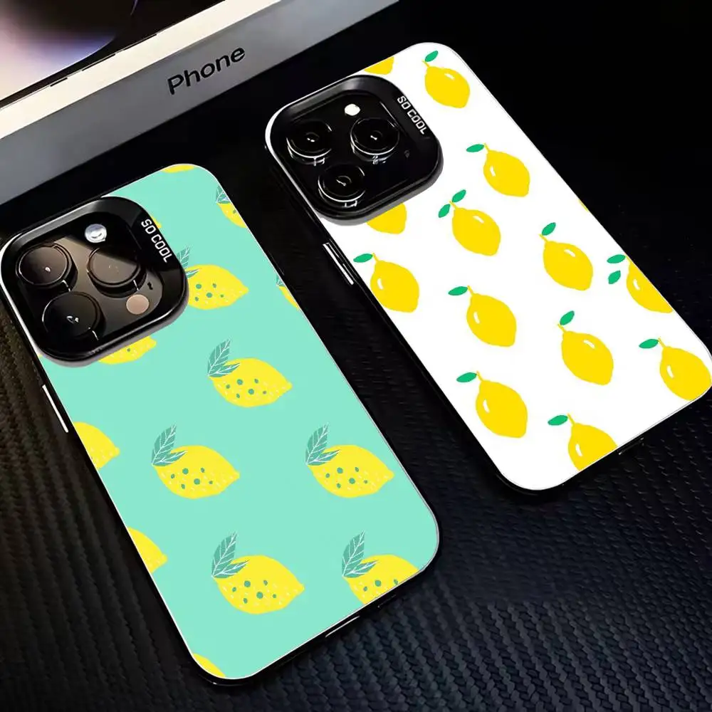 

Lemon Phone Case For iPhone17,16,15,14,13,12,11 Plus,Pro Max Black Matte Shockproof Cover