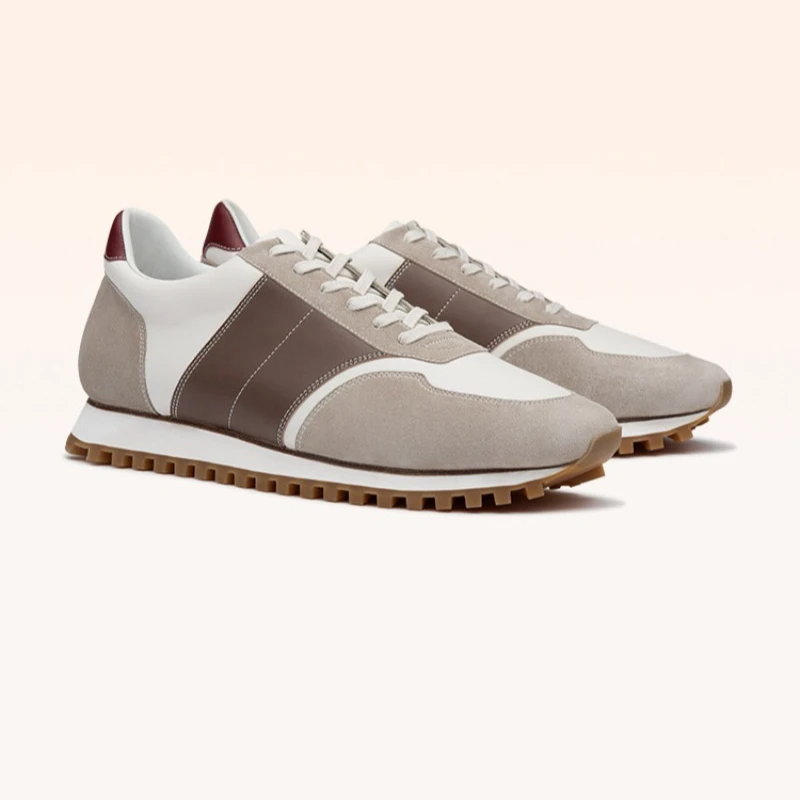 Designer Luxury Sport Casual Shoes Men's Oxfords Comfortable Lace Up Cowhide Training Shoes Male Genuine Leather Sneakers Flats