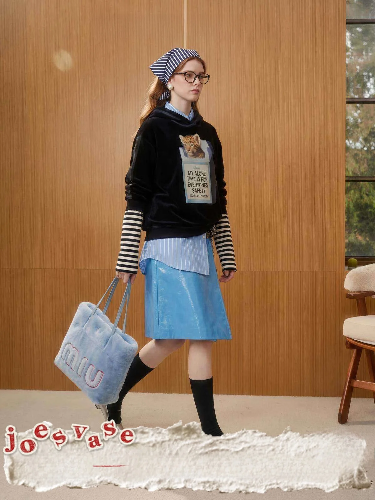 

Женская толстовка Bla Fce-lined с принтом, повседневная, удобная, осенняя новинка Sle Jiahuazun X LAB Fem Faion Brand