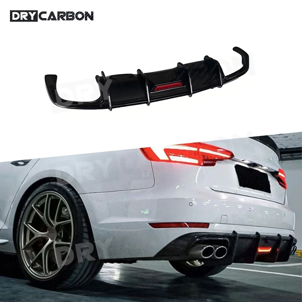 

For Audi A4 B9 S4 A4 Sline Sedan 4 Door 2017 2018 2019 Rear Bumper Diffuser Lip Splitter Spoiler Auto Accessories Tuning