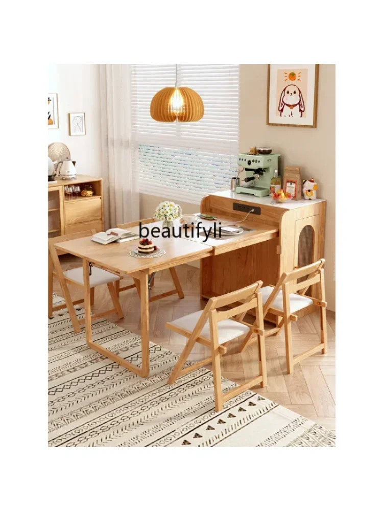 

Stone Plate Kitchen Island Dining Table IntegratedCollapsible Multi-Functional Kitchen Island Table Cabinet Dining Table