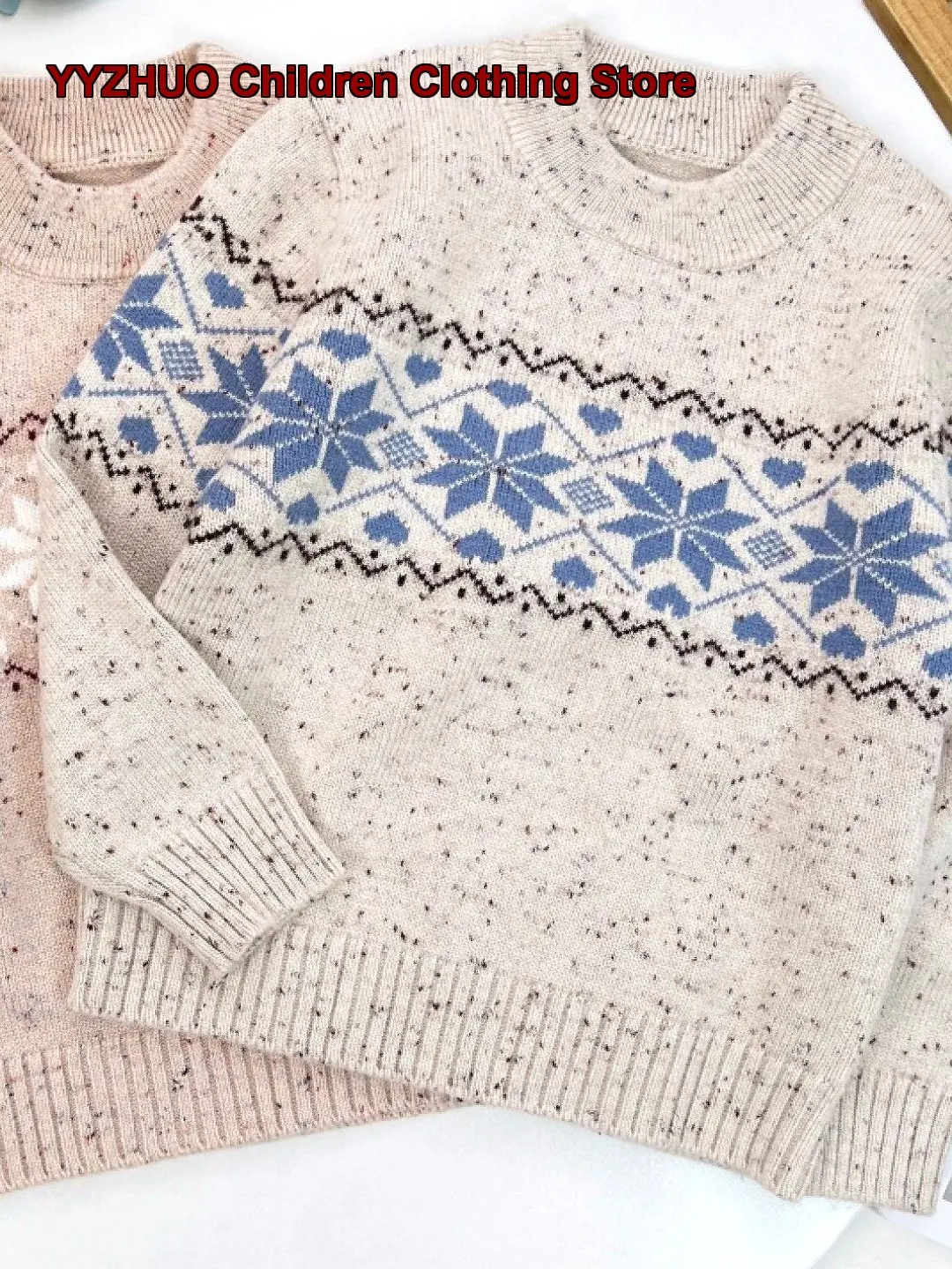 Girls Turtleneck Sweater Kids Autumn Winter Knit Sweater Cashmere Floral Print Warm Base Layer Top Newborn