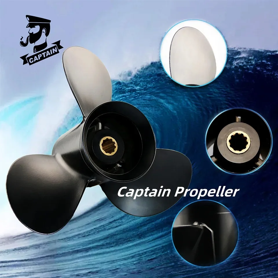 

Captain Boat Propeller 9.75x9.5 Fit Mercury Outboard Engines 25 28 30HP Motor Aluminum Alloy Screw 3 Blade 10 Tooth Spline