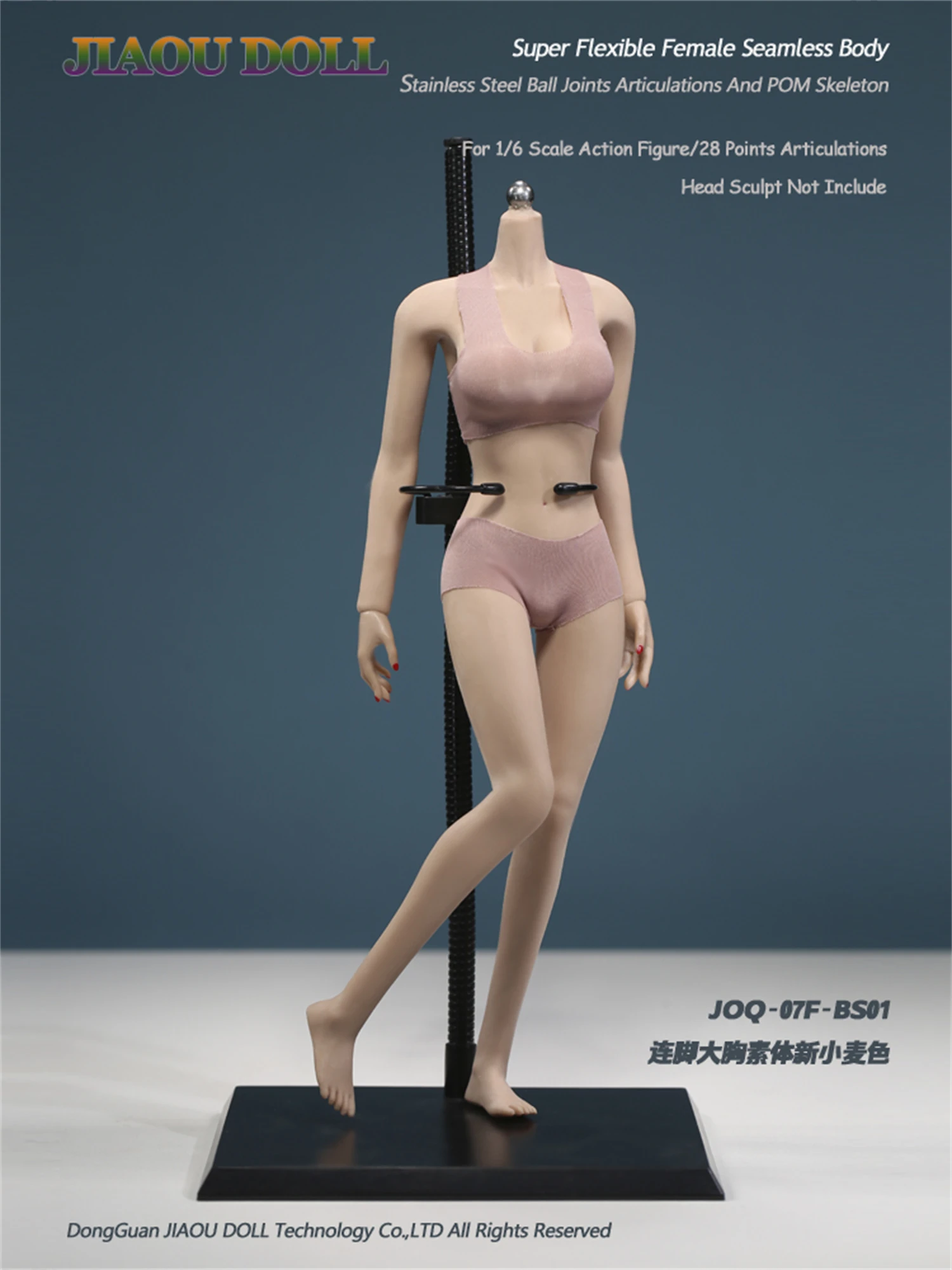 

1/6 JOQ-07F JIAOU Seamless Body Large Chest Female Girl Figure Doll No Head